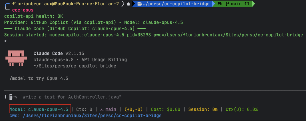 Claude Opus 4.5 via Copilot